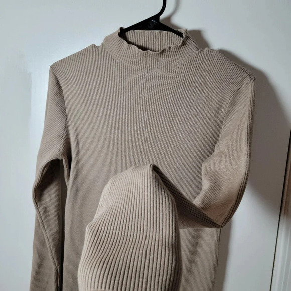 Pink Lily Taupe Sweater Maxi Dress with Side Slit | Sweater Dress | Size XL - Picture 4 of 7